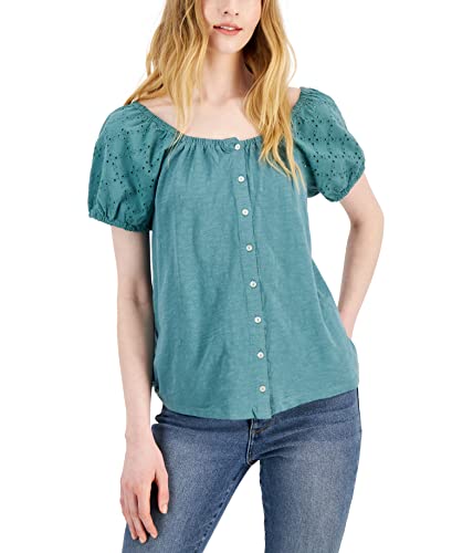 Style & Co Petite Cotton Off The Shoulder Top