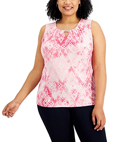 JM Collection Plus Size Tie Dyed Jacquard Top