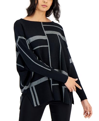 Women's Geo-Print Dolman-Sleeve Sweater