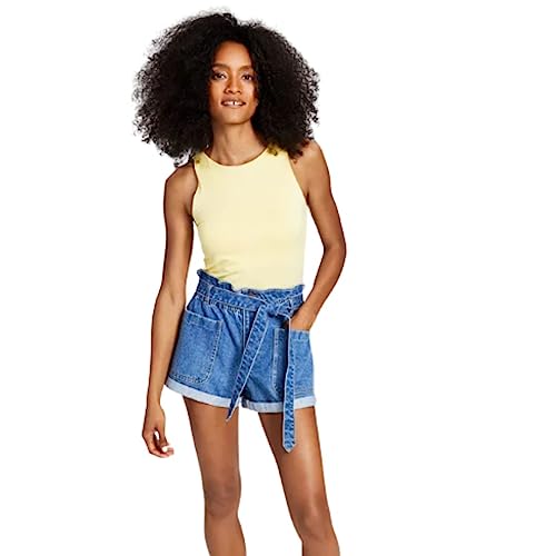 Now This Womens Paperbag Waist Denim Shorts