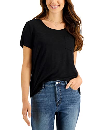 Style & Co Draped One Pocket T-Shirt