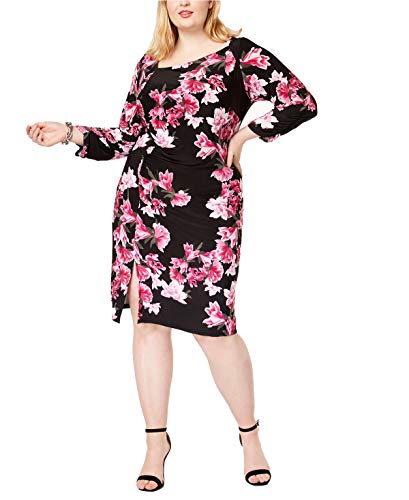 Plus Size Printed Asymmetrical Dress