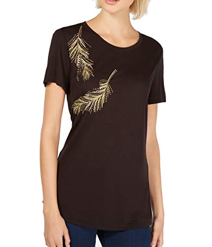 Linen Embellished Feathers T-Shirt