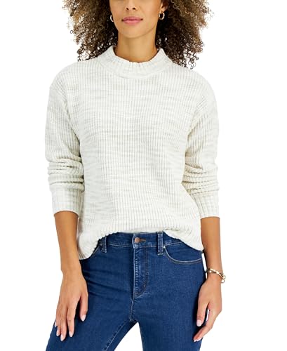 Style & Co Womens Space Dye Mock Neck Sweater