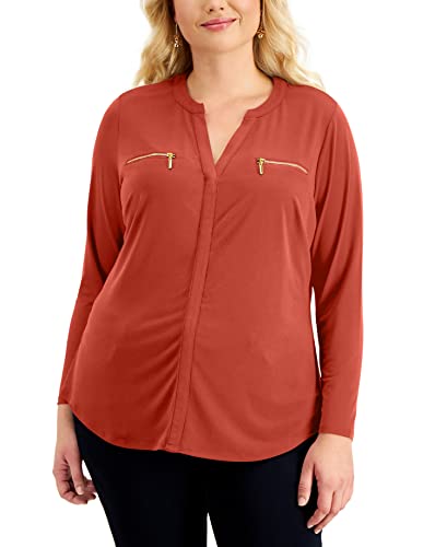 Plus Size Zip-Pocket Top