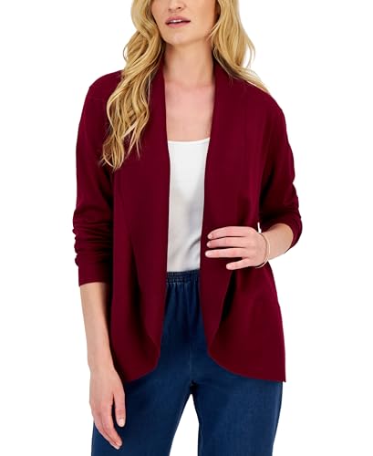 Women's Shawl-Collar Curved-Hem Cardigan