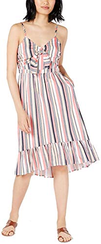Striped Ruffle-Hem Dress