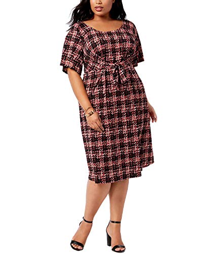 NY Collection Plus Size Printed Tie Front Shift Dress
