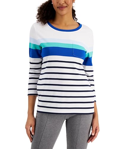 Karen Scott Rose Striped Top