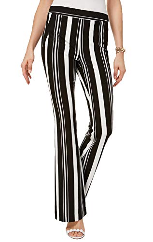 Curvy Striped Ponte Knit Bootcut Pants