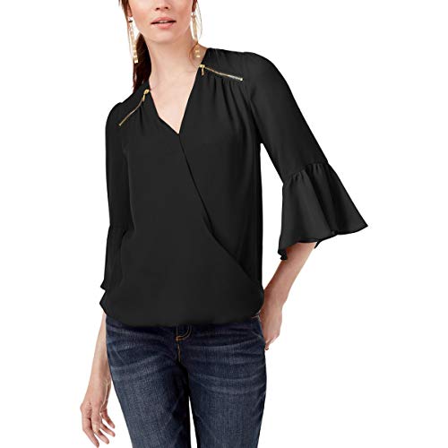 Zip Detail Surplice Top