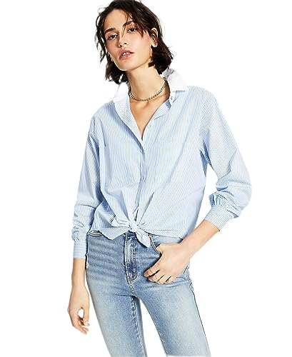 Now This Tie Front Poplin Shirt