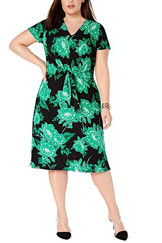 INC Plus Size Printed Twist-Front Dress