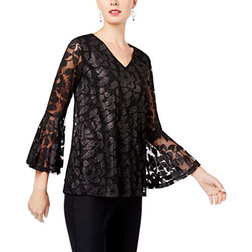 Alfani Metallic Burnout Top