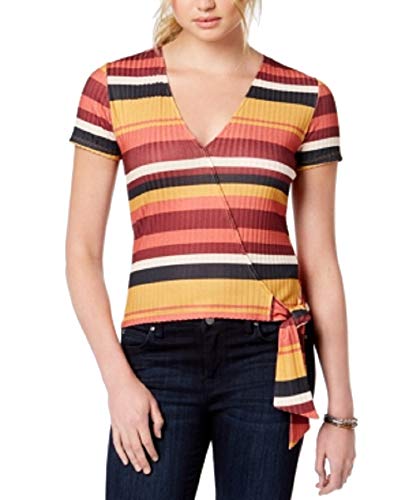 Juniors' Striped Wrap Top