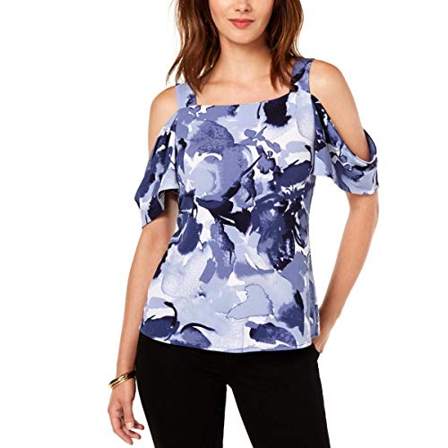 Petite Printed Cold Shoulder Top