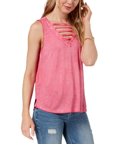 Juniors' Lattice-Front Tank Top