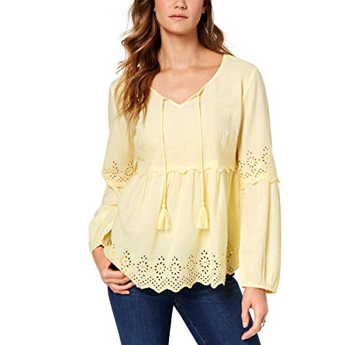 Eyelet Bell-Sleeve Top