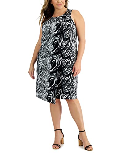JM Collection Plus Size Abstract Animal Sleeveless Dress
