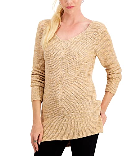 Style & Co Cotton V Neck Tunic Sweater
