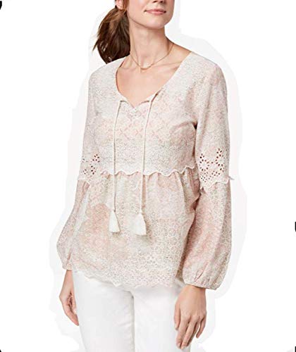 Eyelet Bell-Sleeve Top