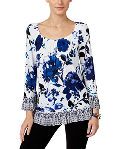 Inc International Concepts Petite Printed Flounce Top