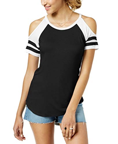 Ultra Flirt By Ikeddi Juniors Cold Shoulder Football T-Shirt