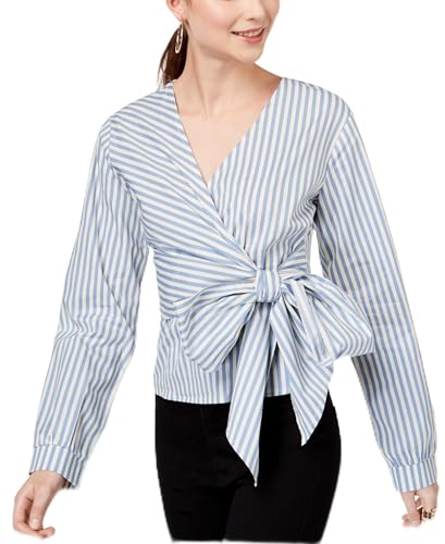 Say What Juniors Striped Faux Wrap Top