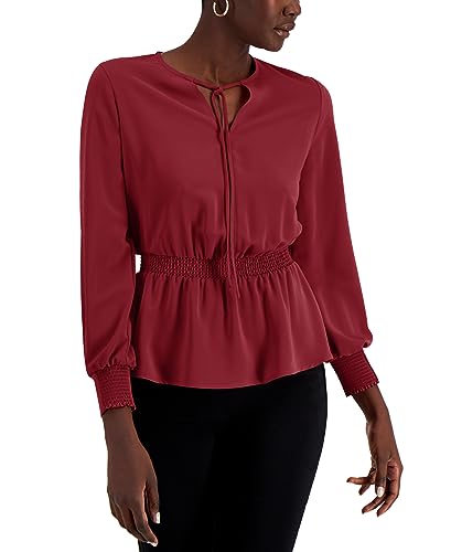 Alfani Smocked Peplum Top