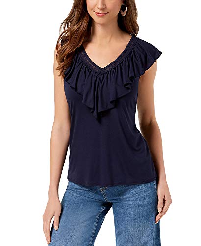 Style & Co V Neck Ruffled Top