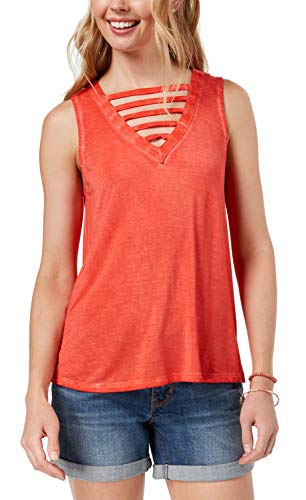 Juniors' Lattice-Front Tank Top