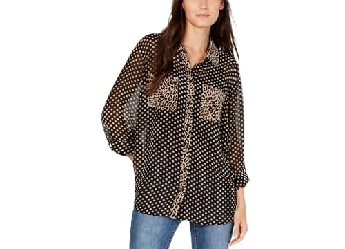 INC International Concepts Womens Printed Button Up