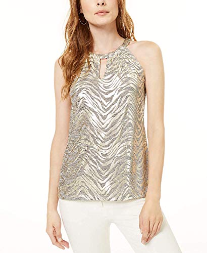 INC Shiny Zebra Halter Top