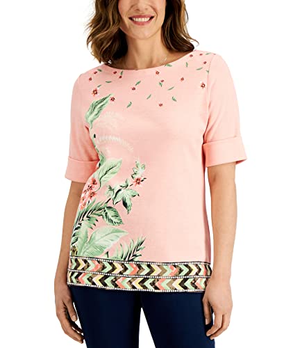 Karen Scott Womens Maui Oasis Printed Top