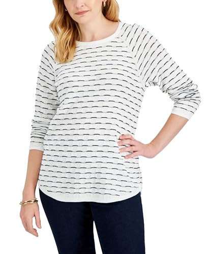 Women's Cotton Tuck-Stitch Sweater