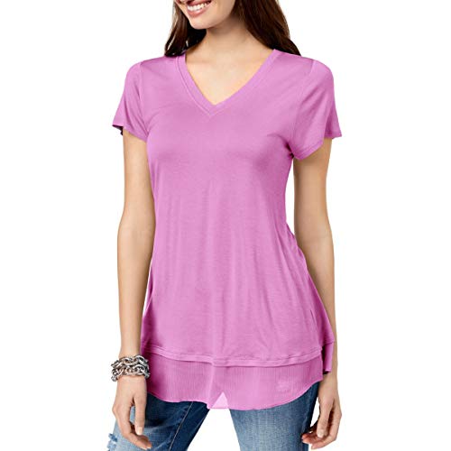 Layered Look Mesh Hem Tunic