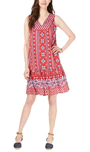 Style & Co Petite Geo Print Flounce Dress