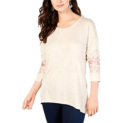 Style & Co Embroidered High Low Top
