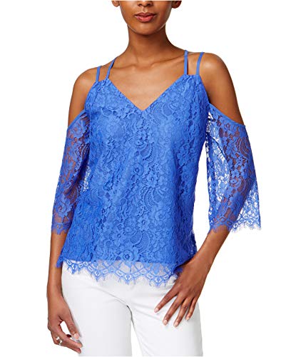 BAR III Strappy Lace Cold Shoulder Top