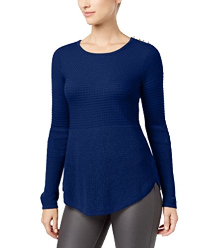 Charter Club Mixed Stitch Button Shoulder Sweater