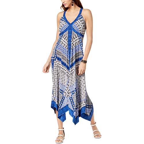 Petite Printed Handkerchief Hem Maxi Dress