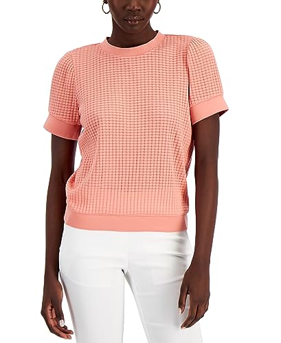 Alfani Textured Short Sleeve Top