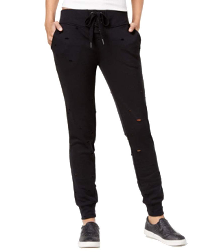 Almost Famous Lace Up Ripped Jogger Pants