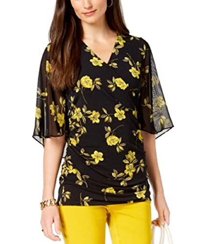 Alfani Petite Printed Surplice Top