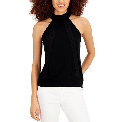 INC International Concepts Lace Inset Halter Top
