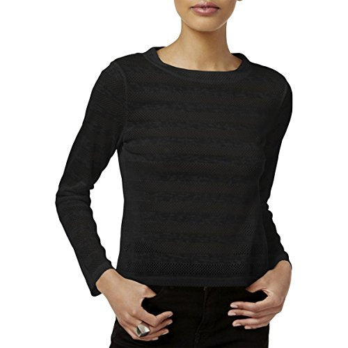Bar III Mesh Striped Top