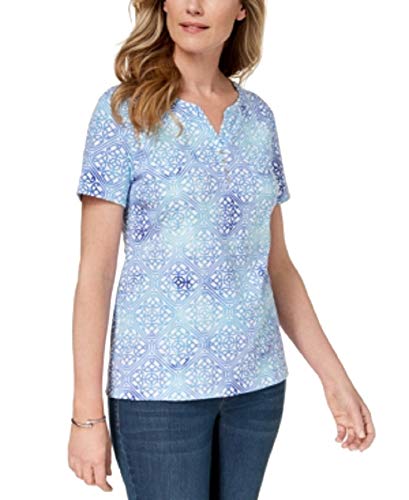 Karen Scott Printed Henley T-Shirt