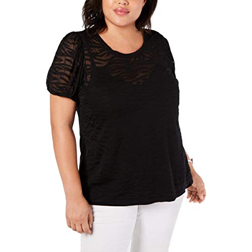 Plus Size Zebra Burnout Top