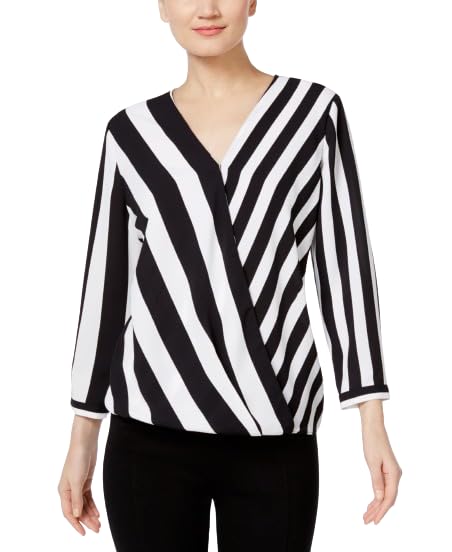 Alfani Striped High Low Blouse