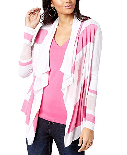 Petite Colorblocked Open Front Cardigan